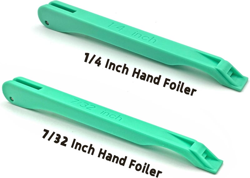 ARTKINGTO Copper Foil Hand Foiler for Stained Glass, 7/32" and 1/4" Hand Foiler Tool Kits, Green - Image 2